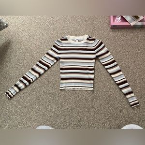 Garage striped long sleeve top